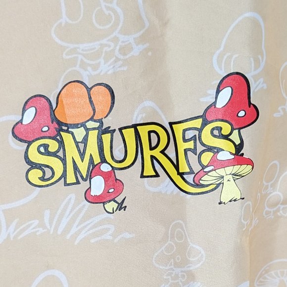SMURFS Mushrooms Prints X-Large Lightweight Windbreaker Jacket - Picture 2 of 6